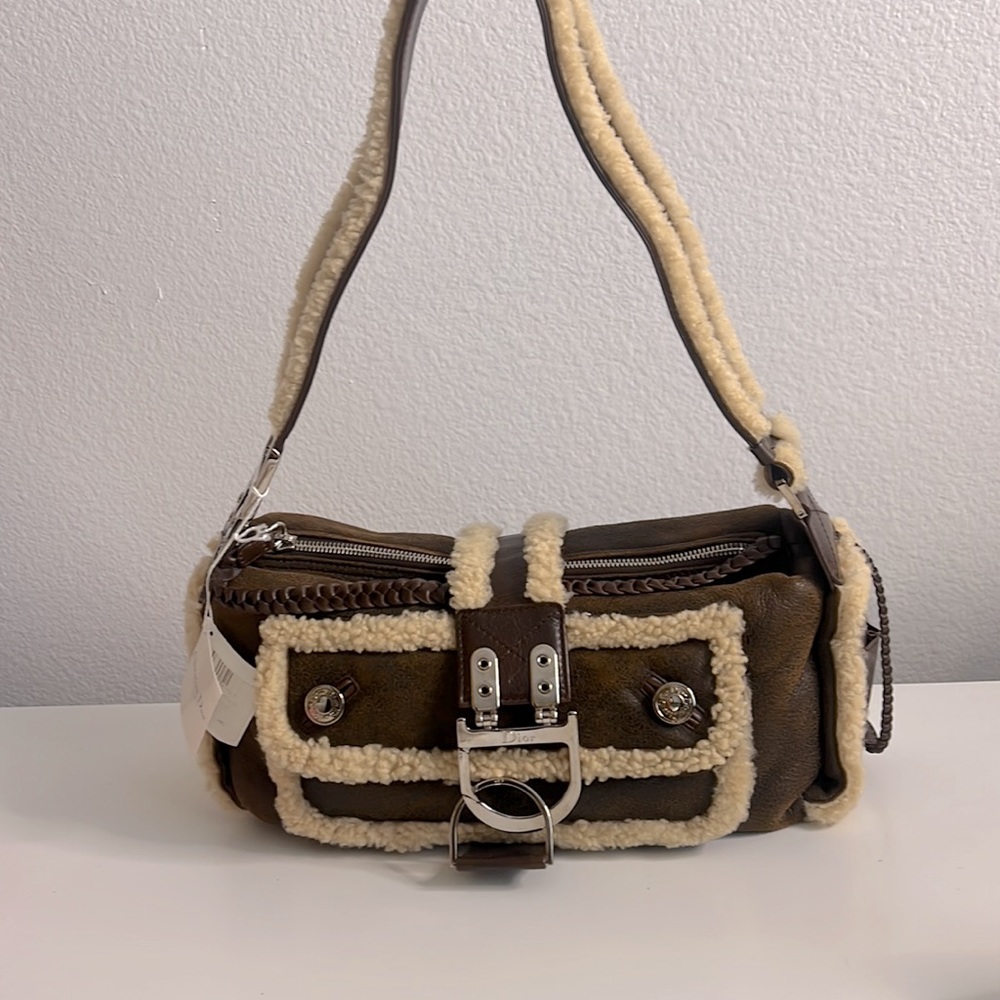 Authentic CHRISTIAN DIOR 05 Vintage Shearling Flight Bag Brand New Vintage!